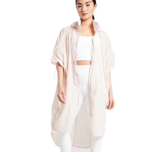 Athleta Canopy Parachute Jacket Long Pink Size Small NWT - Picture 1 of 11